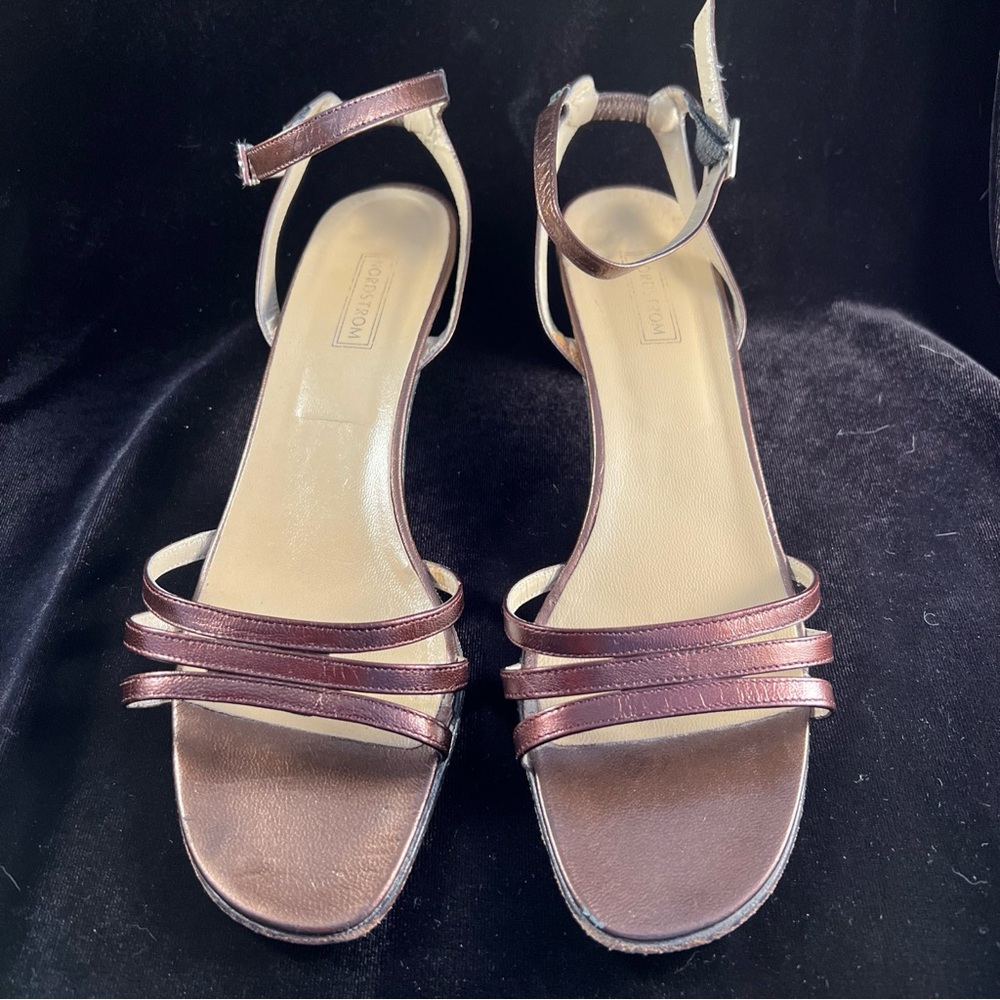 Women’s Nordstrom Strappy Bronze Metallic Sandals - 8 1/2 N